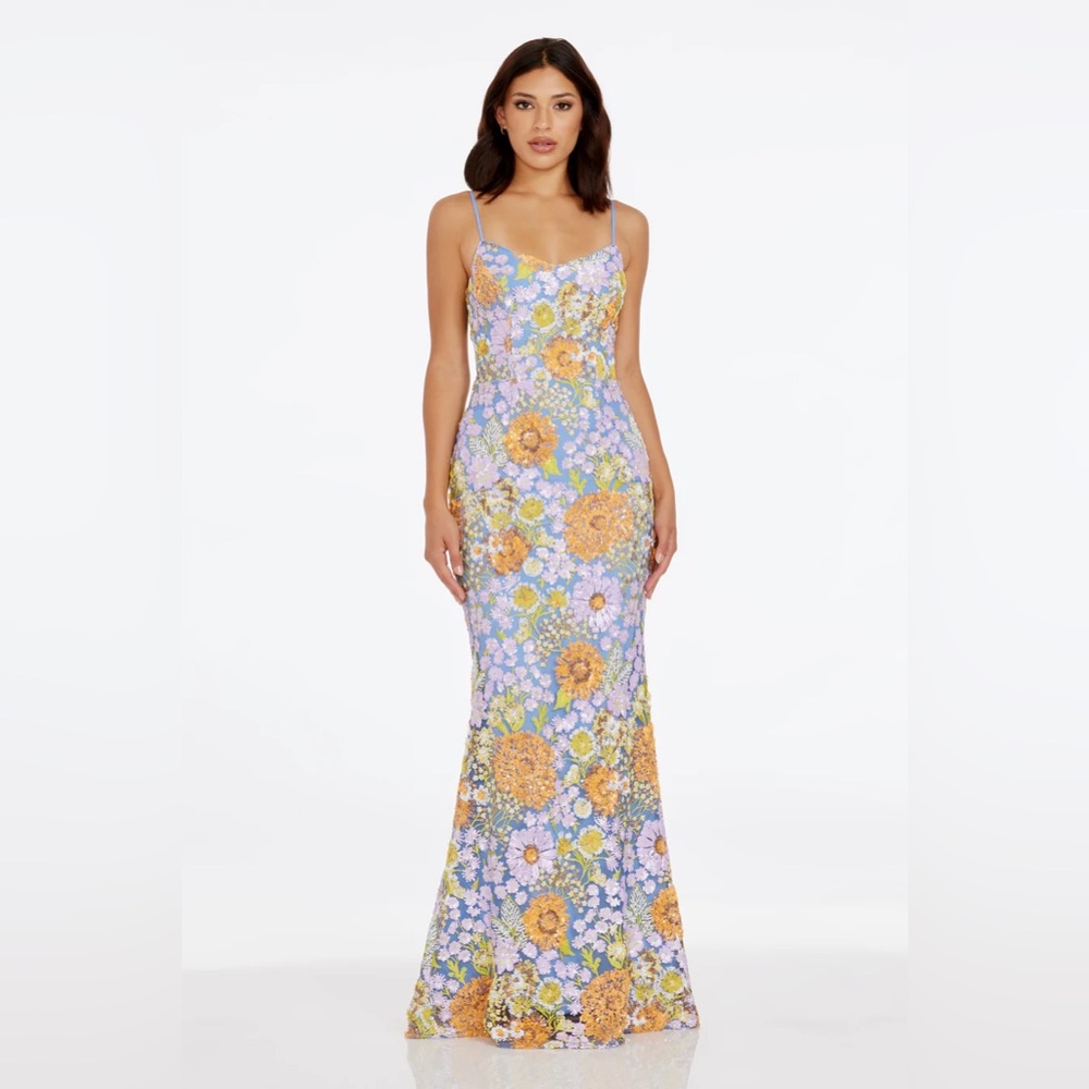 Dress the population Giovanna Floral sequin mermaid gown